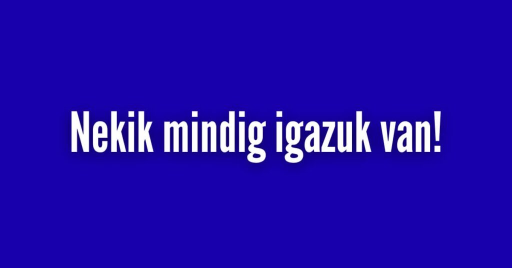 Nekik mindig igazuk van