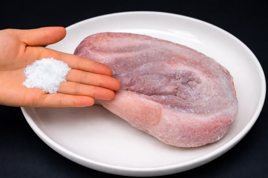 Egy kanál ebből a vízben, és a fagyott hús 10 perc alatt felenged