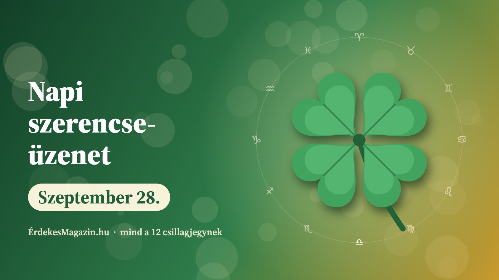 Napi szerencseüzenet – szeptember 28.