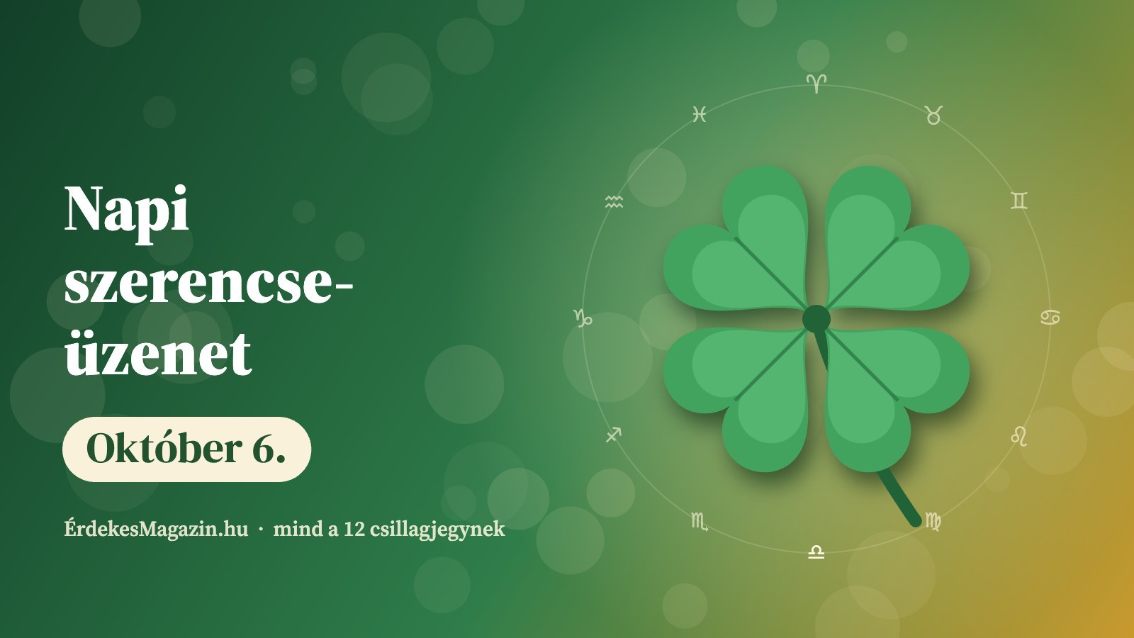 Napi szerencseüzenet – október 6.